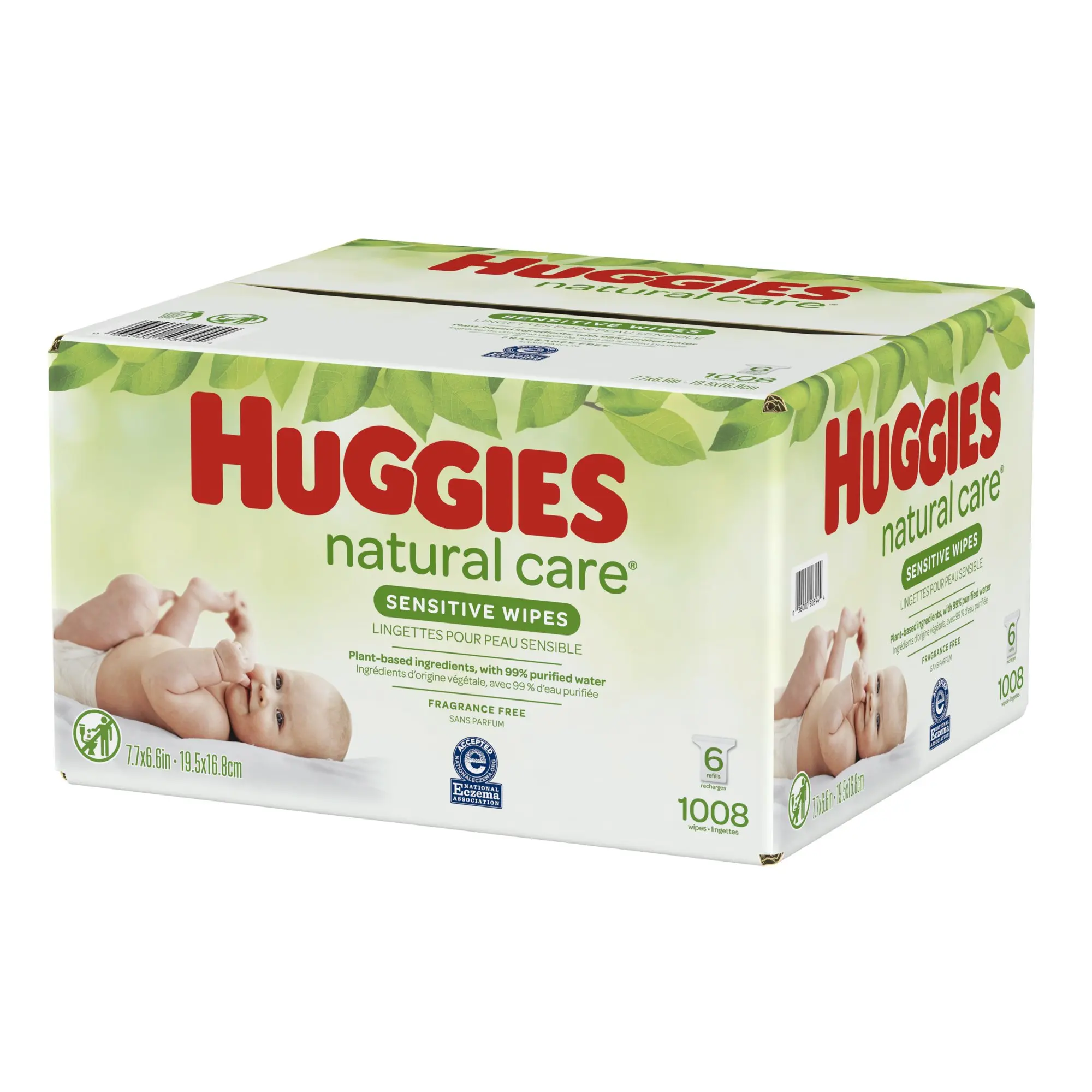 Huggies Natural Care Baby Wipes,Unscented,6 Refill Packs (1008 Total