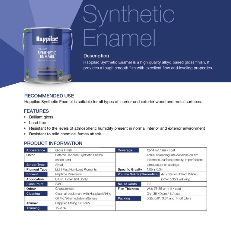 Alkyd Based High Gloss Synthetic Enamel Paint Alkyd for Wood and Metal Surfaces Liquid Coating for Brush Application Exterior