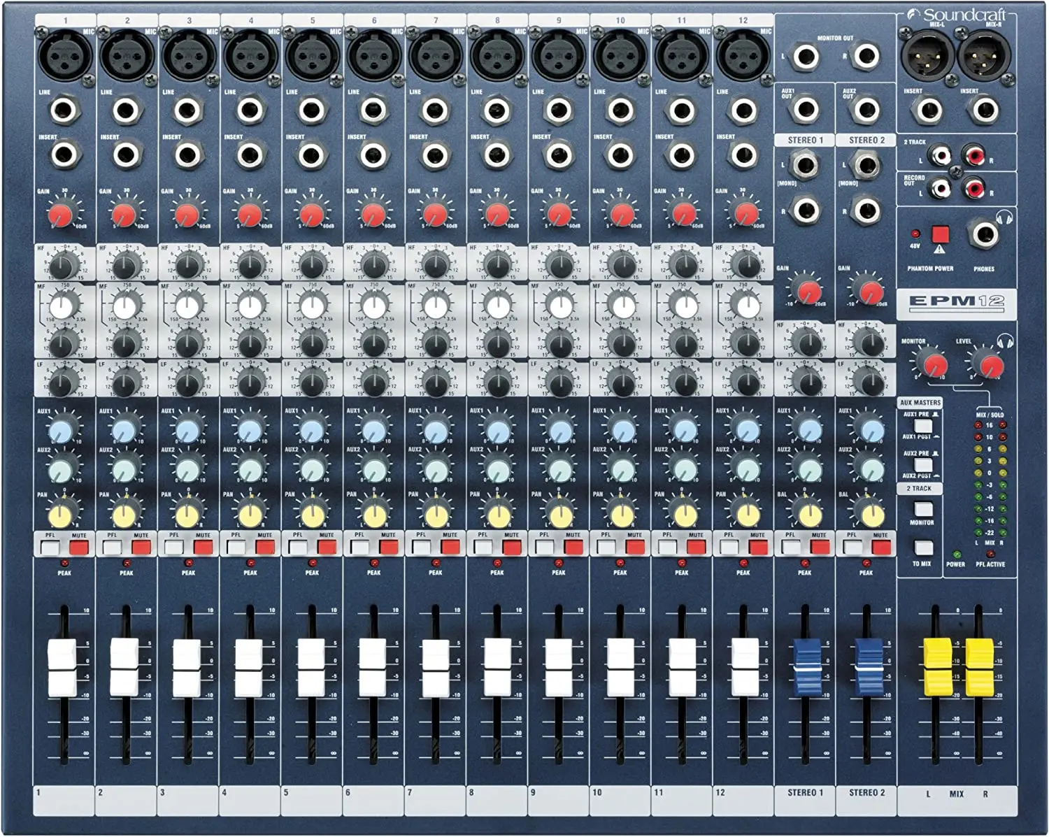 Super Sale New Soundcraft EPM12 High-Performance 12-Channel Audio Mixer