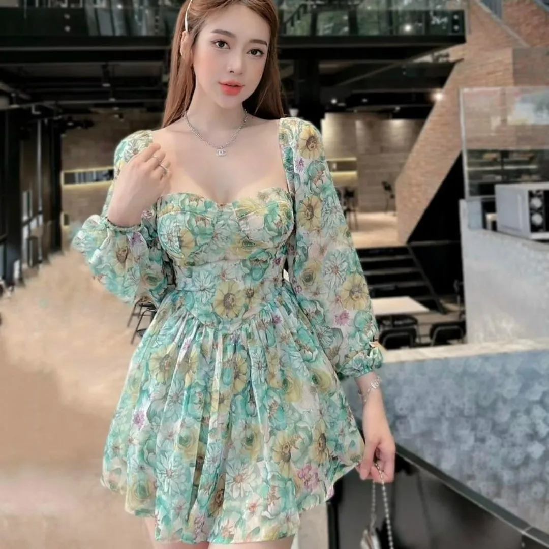 Mini Flower Dress For Women Casual Good Price Natural Casual Washable ...