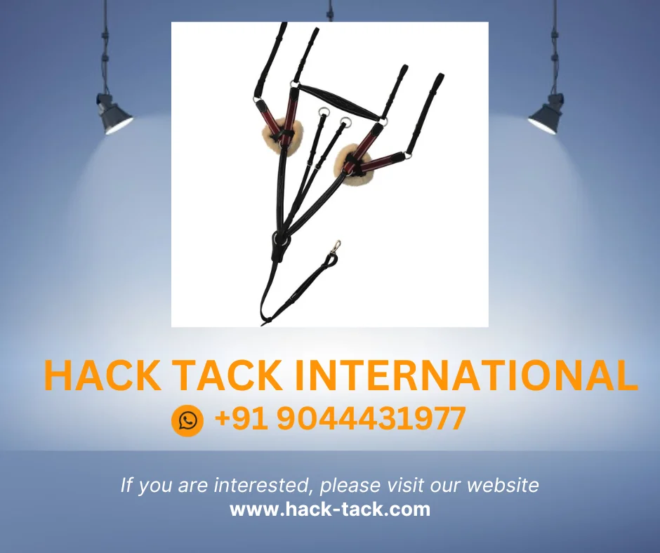 Black Color Leather Five Point Breastplate With Running Attachment And