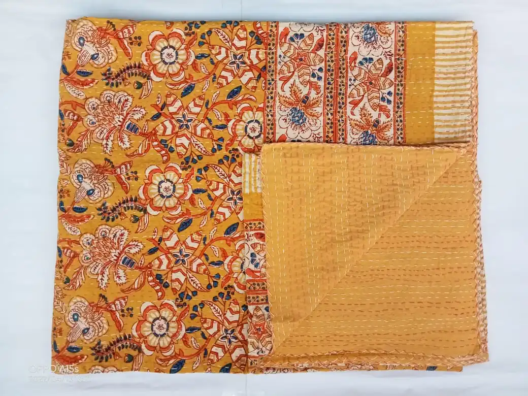 Индийское Покрывало Kantha ручной работы Queen Kantha, King Kantha покрывало, покрывало, покрывало из хлопка