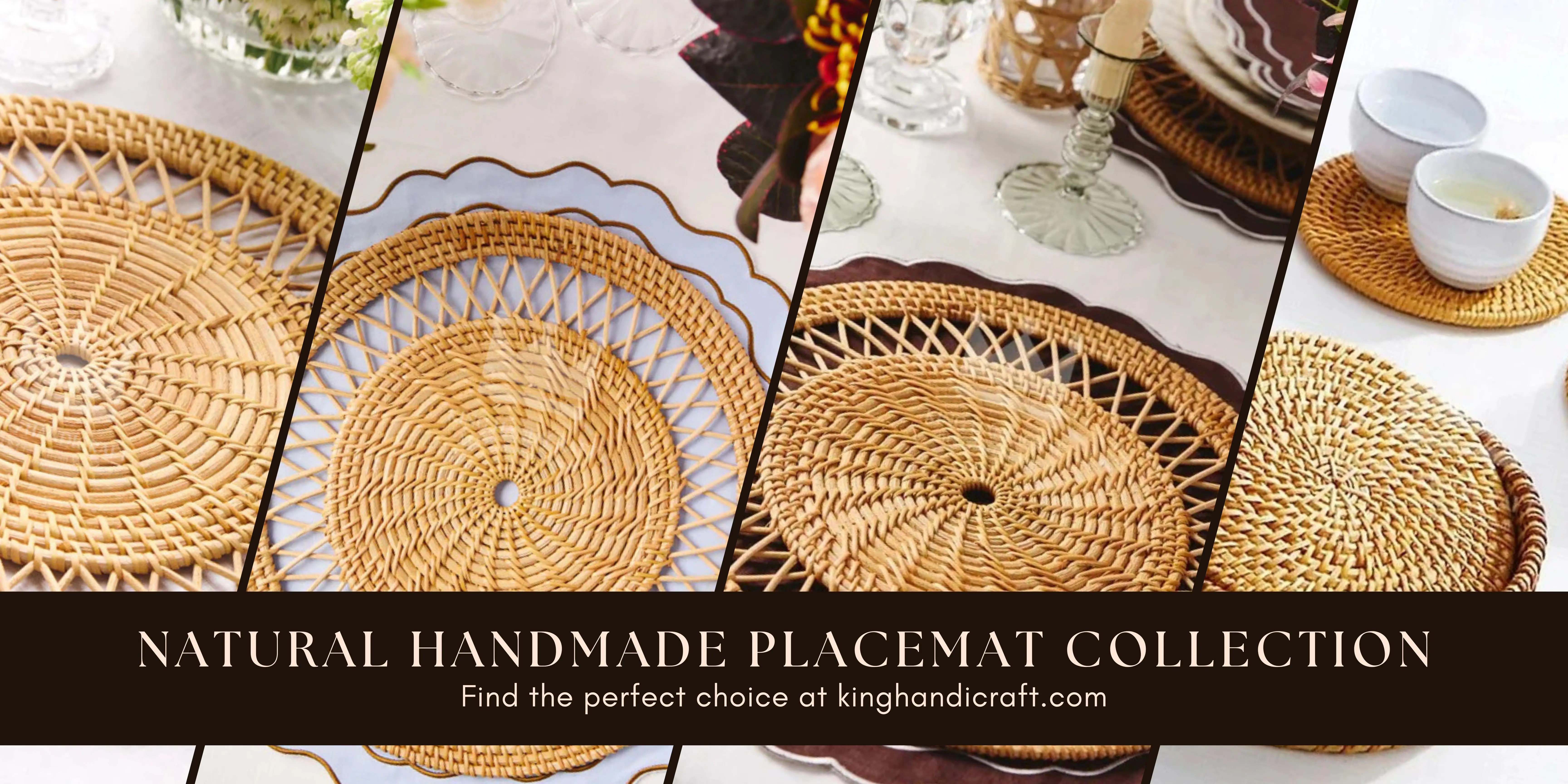 Best Selling Rattan Charger Plates Flower Shape Woven Placemats Bamboo ...