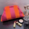 Dumpling Bag Vertical Stripes Rose Orange