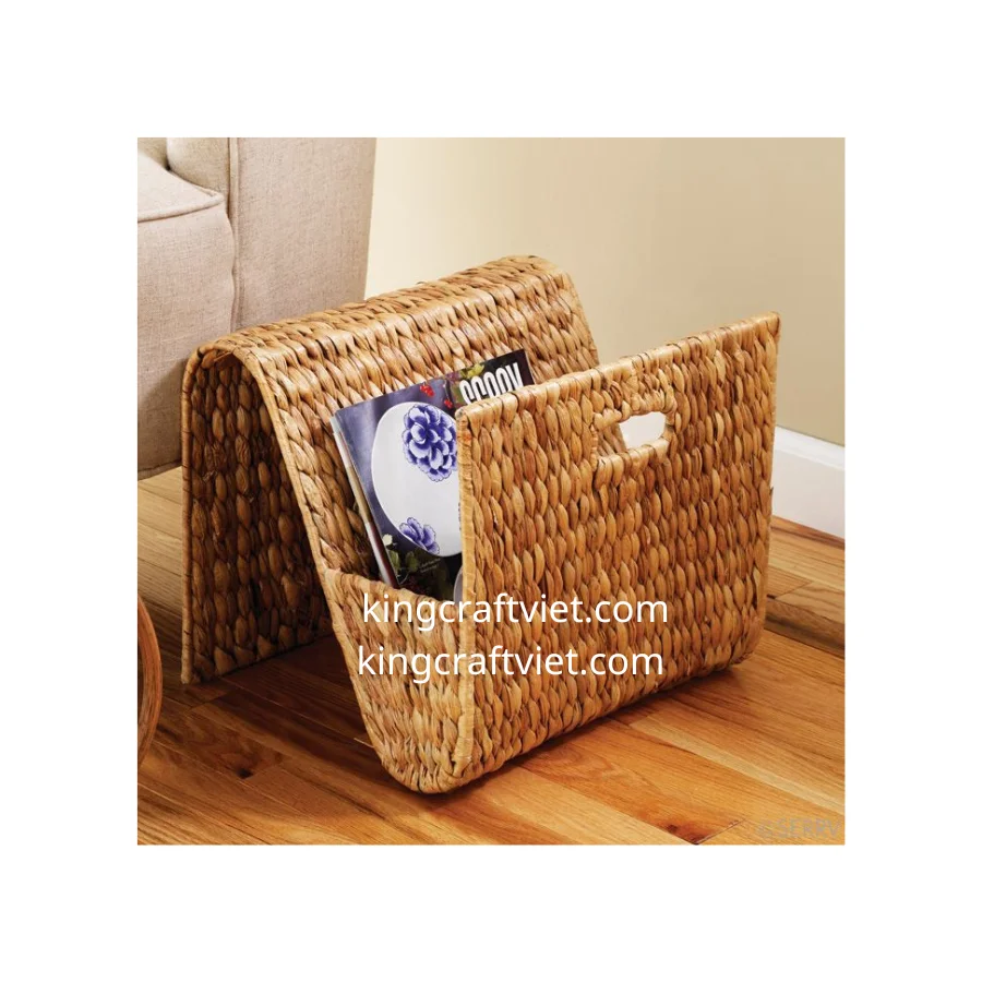 Magazine Holder Unique Design Eco Friendly Natural Water Hyacinth Book
