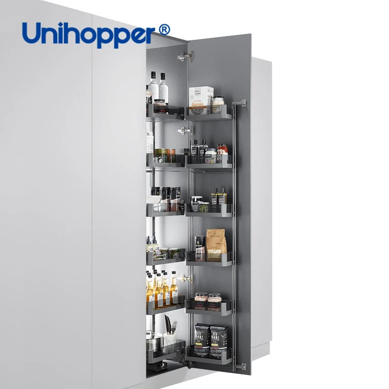 Unihopper Kitchen Cabinet Storage Swivel Pull Out  Pantry Glass Basket Units Organizer Tall Unit Basket