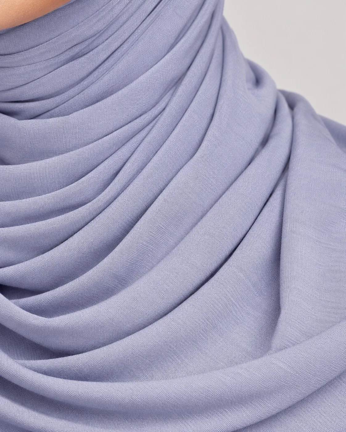 Custom bamboo jersey hijab set supplier — model wearing inner cap and hijab together