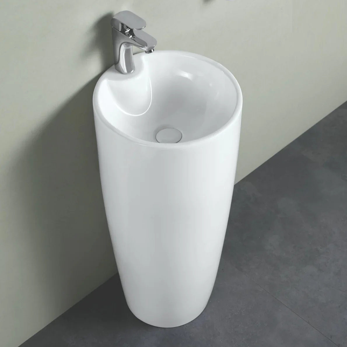 Luxury Modern Design Ceramic Pedestal Basin For Washing Hand Available