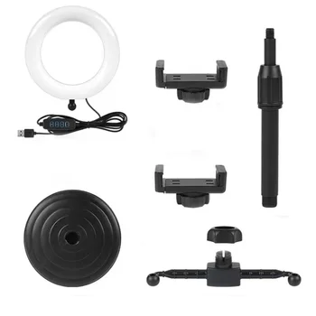 Led Selfie Ring Light Tripod Stand Mobile Live Broadcast Makeup Photography Fill Light Led Dual Position Phone Support detail image