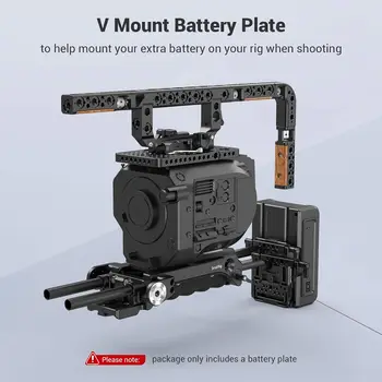 SmallRig Battery Plate with V-Lock Mount with Dual 15mm Rod Clamp for Camera Power Supply - 3016 detail image