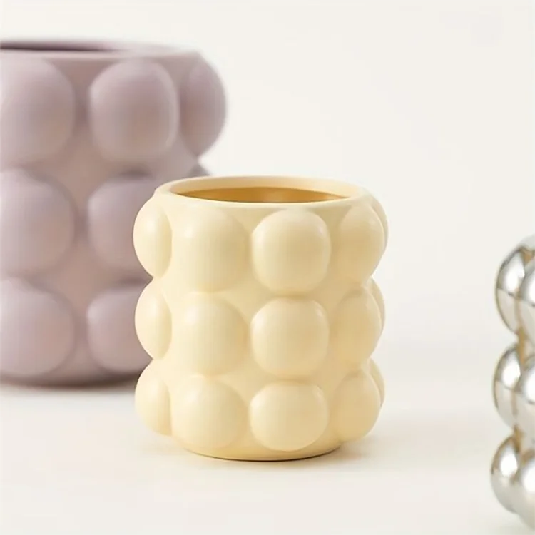 product european custom bubble jar handmade empty ceramic vessel for candlestick holder for candle making wholesale-6