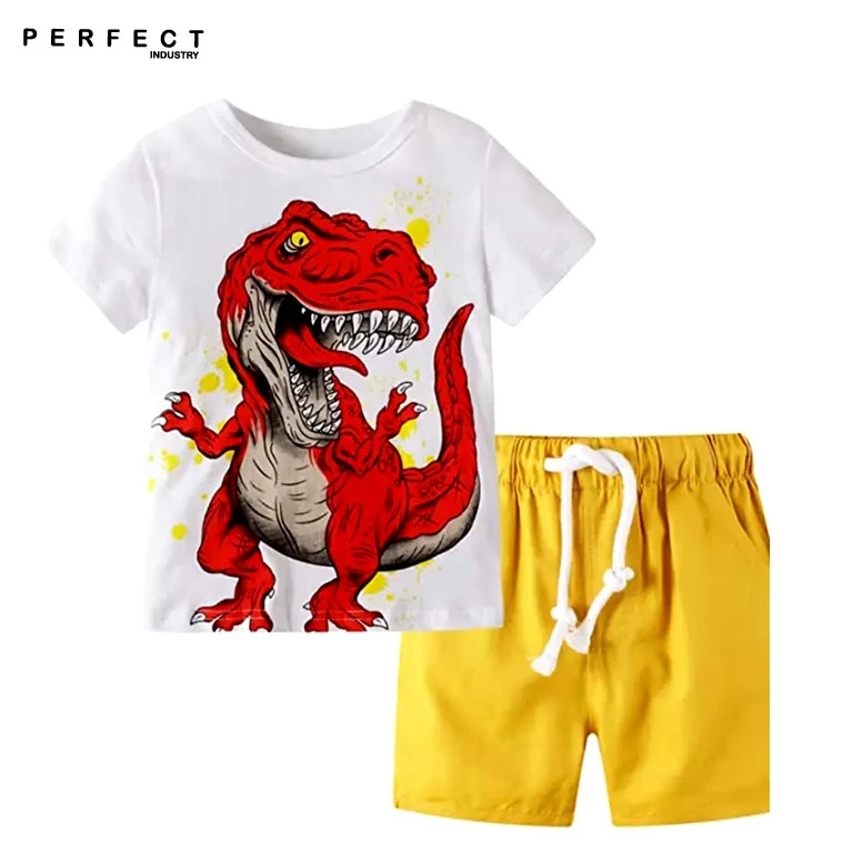 Wholesale Custom Prints/summer Baby Clothes Tshirt And Shorts Sets 100