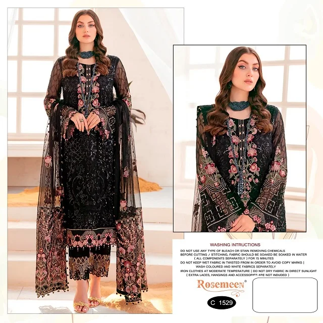 Georgette Semi Stitched Embroidery Work Pakistani Bollywood Suit for Online Sale