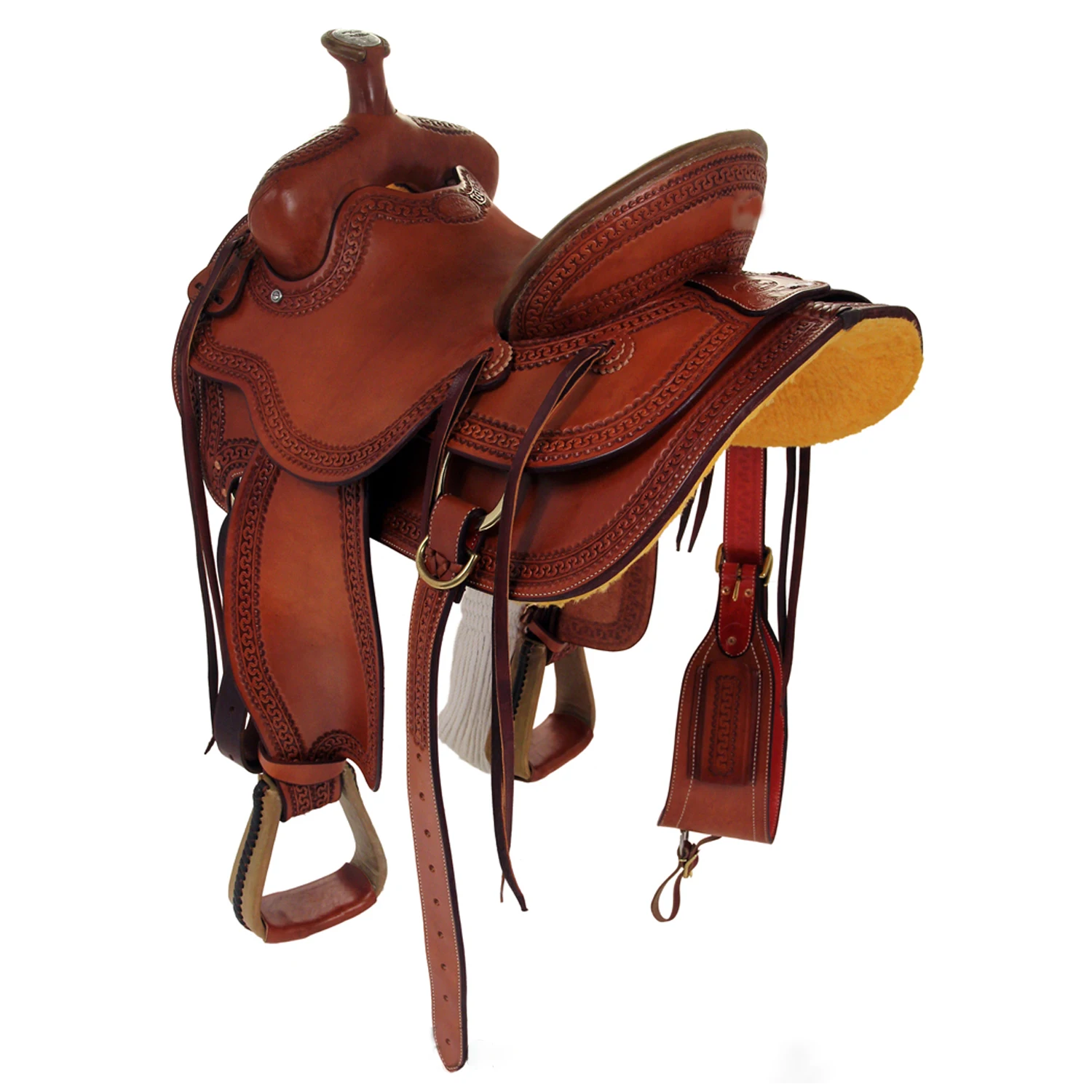 Beautiful Hand Tooled Horse Leather Western Saddle With Tack Set ...