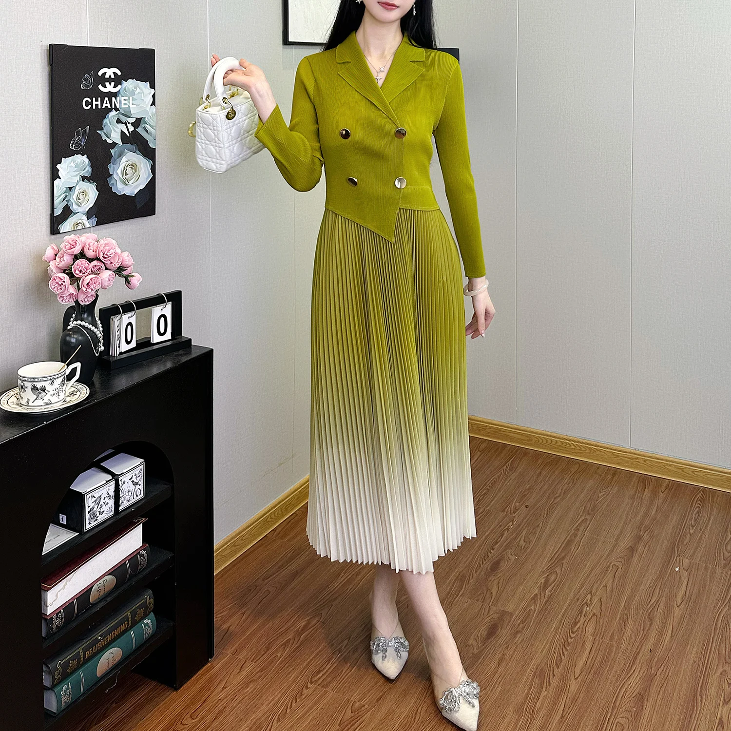 knee length dresses for ladies White And Blue Gradient Tulle Midi Dress With Stick Stones – RAISA VANESSA  INT