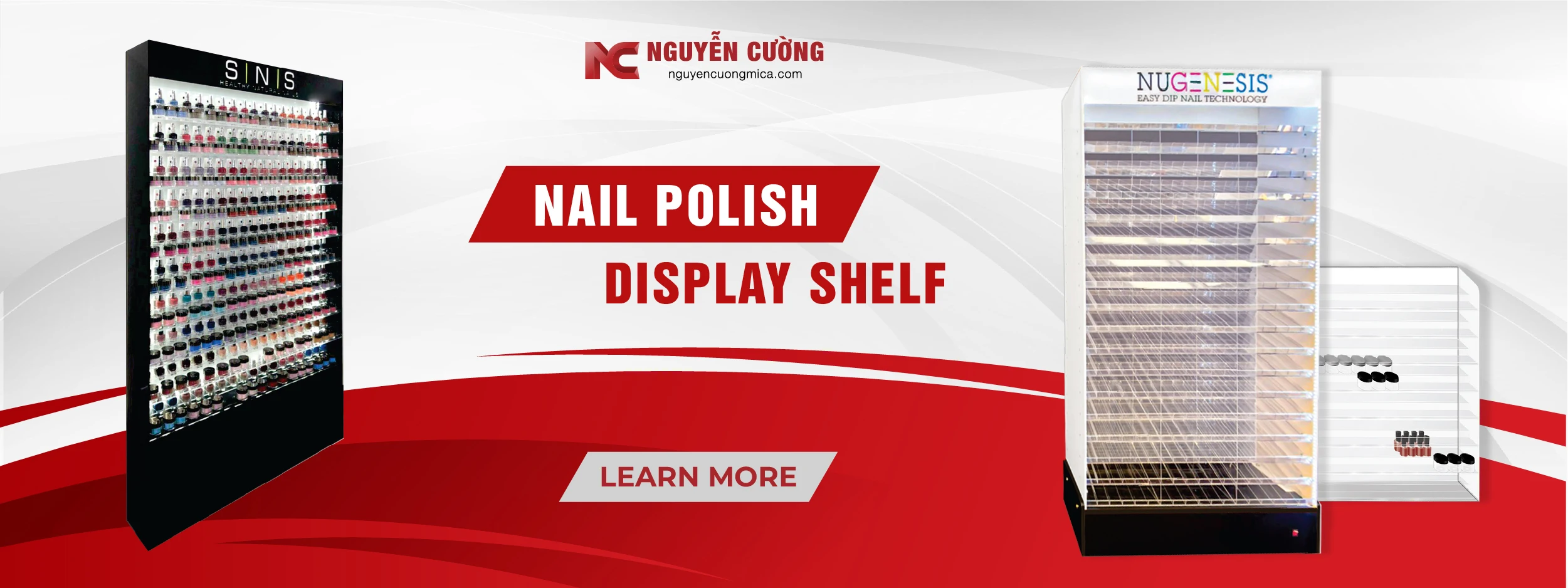 Nail Polish Display Rack With Border High Specification Luxury Using For Nail Polish Displaying