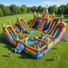green inflatable castle