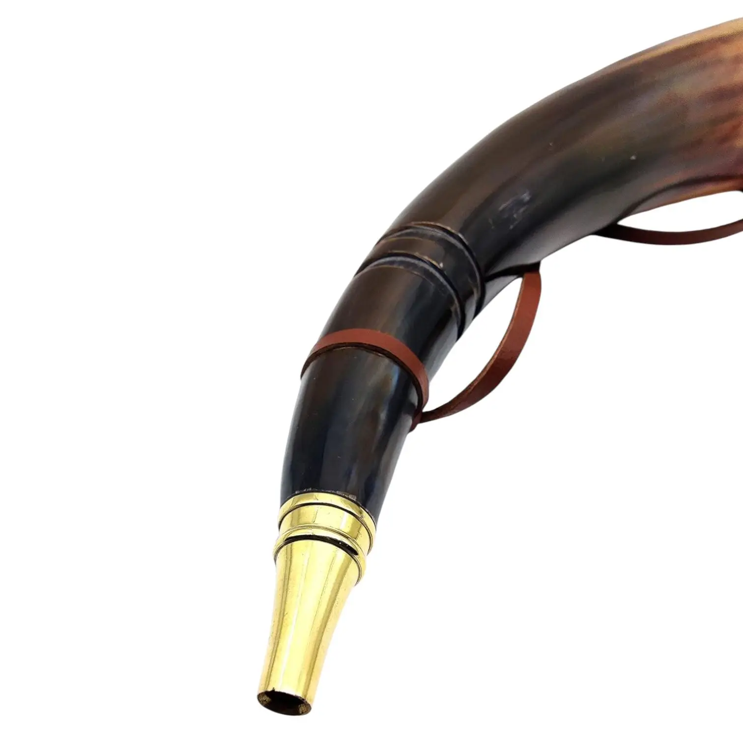 Handmade Carved Viking Ox-Horn Trumpet Whistle - Eco-Friendly