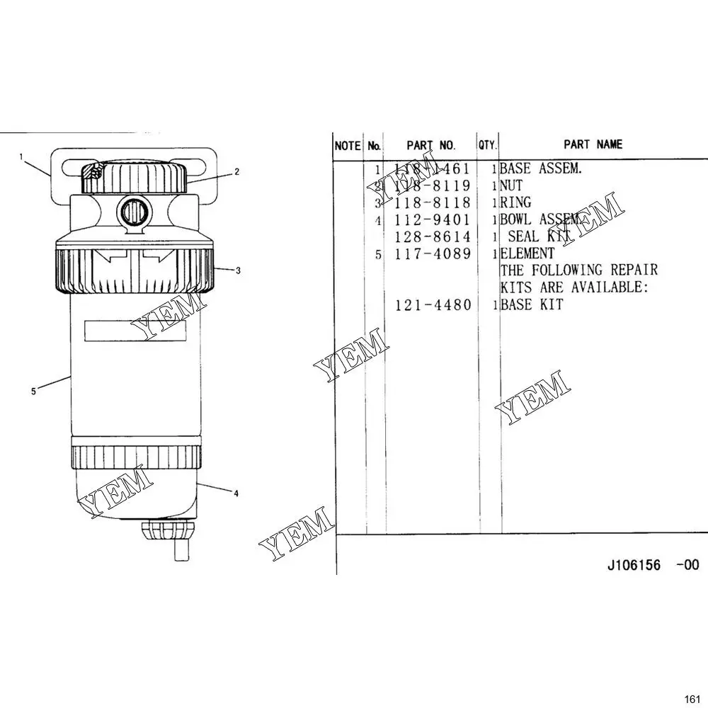 Japan OEM Parts Fuel Filter 145-8862 1458862 for 320D L 312C L 320C L 318C 320B LU 320C 320D 320D RR