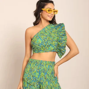 Stylish Green Western Cotton Fitted Mini Skirt for Women - Comfortable and Trendy Mini Skirts for Summer  Available Big Size