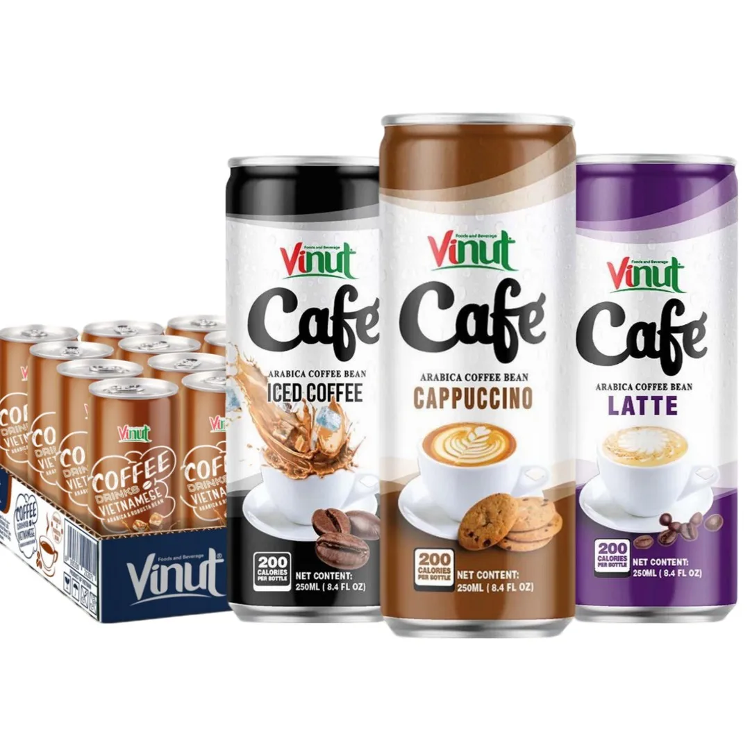 Оптовая продажа кофейный напиток 250 мл Vietnam Arabica VINUT | Капучино латте со льдом бесплатный образец и дизайн OEM ODM