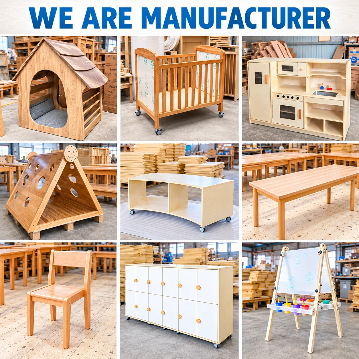 Montessori Solid Wood Kids Table and Chair Set Preschool Daycare for Toddler Activity Play Art & Study Baby Furniture Factory