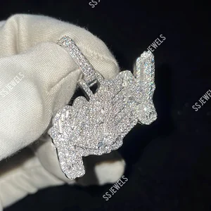 VVS1 Lab Grown Diamond Letter Pendant Custom CVD HPHT Iced Hip Hop Unisex Charm Birthday Gift 10K Solid Gold Bustdown Jewelry