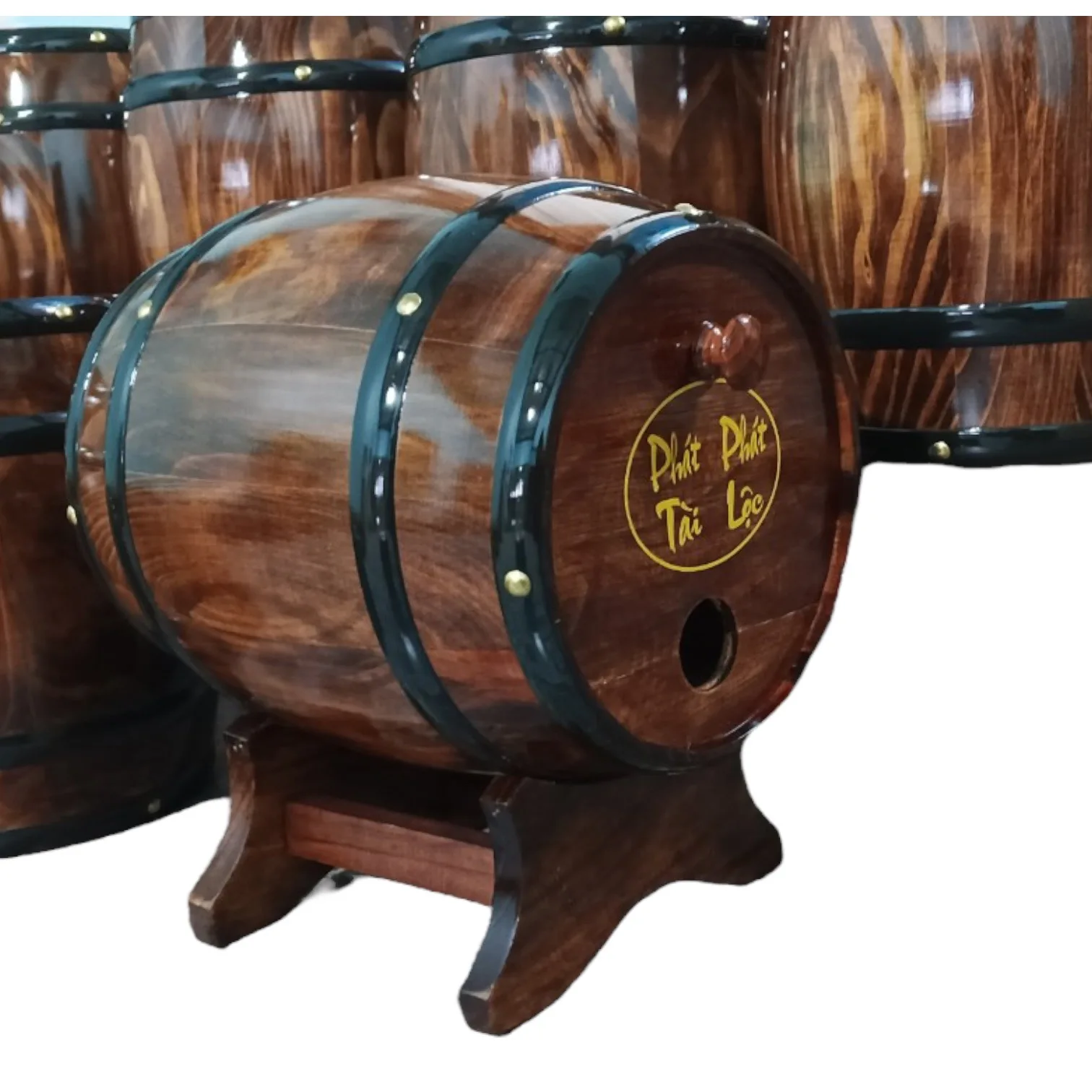 1.5l Pine Wood Barrels Whiskey Barrel Dispenser Home Wine Bucket