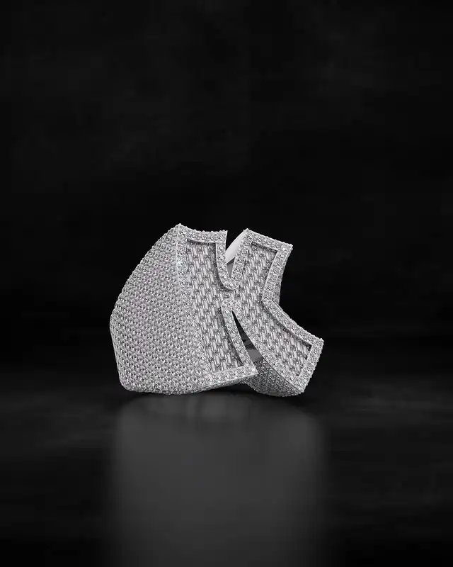 Popular Alphabet Ring custom design crafted in 925 sterling silver moissanite diamonds fully iced out bling design for men
