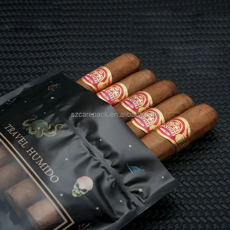 Custom Printing Cigar Humidifier Bag Plastic Smell Proof Ziplock