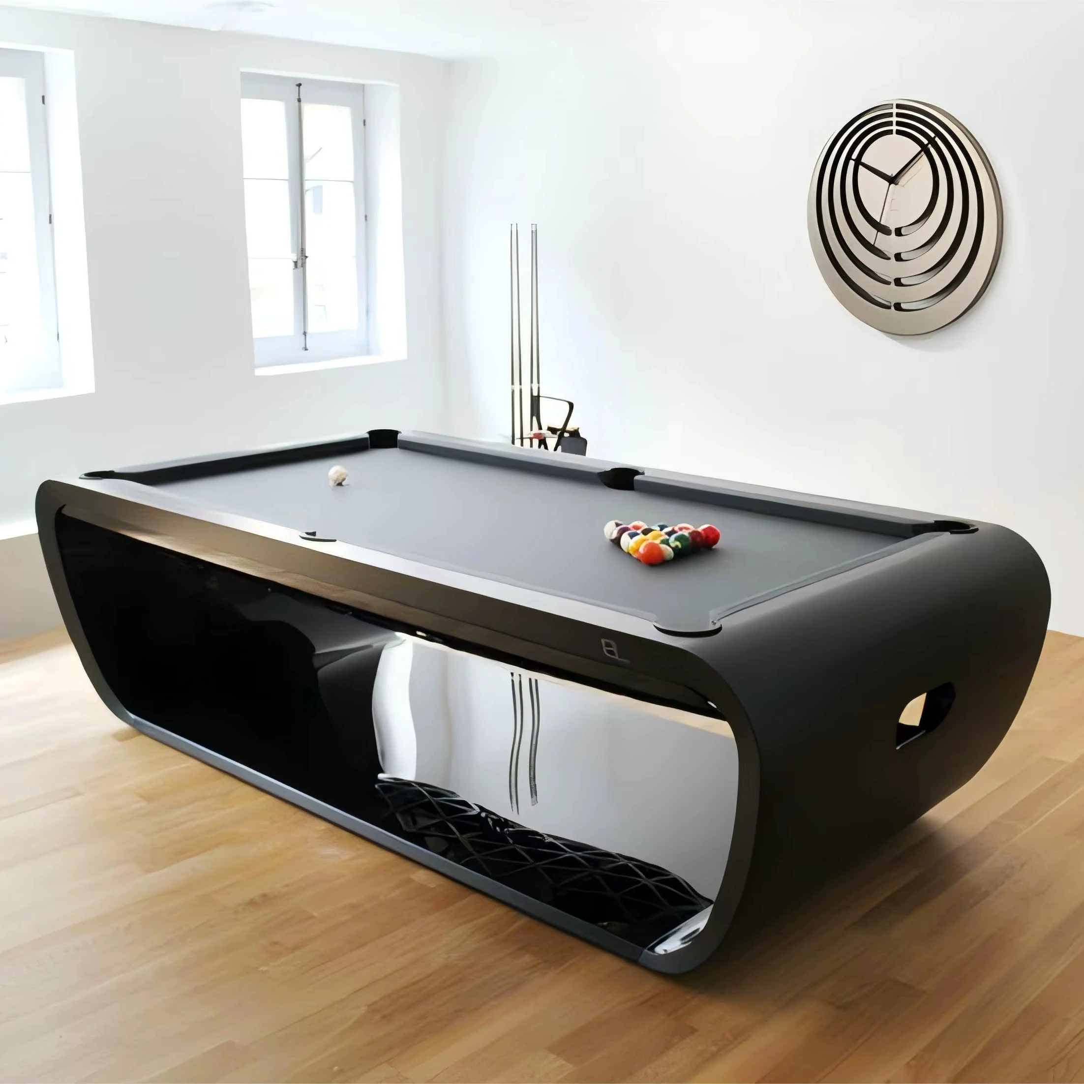 New Modern Blacklight Pool Table 9 8 7ft Billiard Tables Black Marble American Billiards Medium Sized Snooker