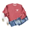 Red sweatshirt (white font) printed on the chest