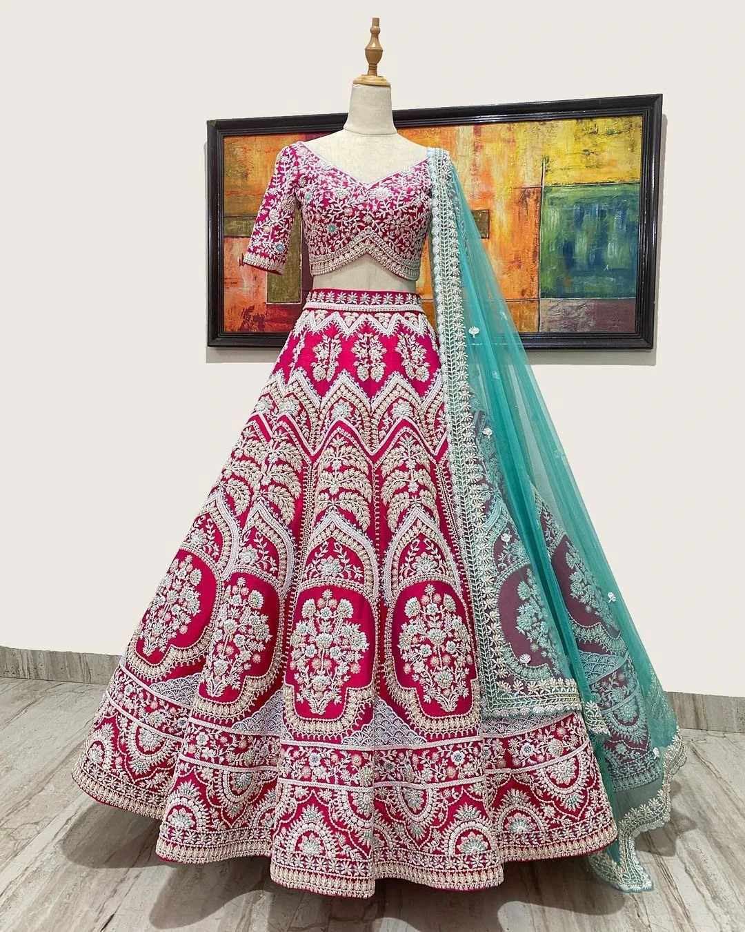 NEW LEVEL of BRIDAL VELVET HEAVY SEQUENCE WORK LEHENGHA CHOLI WITH EMBROIDERED DUPATTA for WOMEN WEDDING WEAR  INDIA SURAT