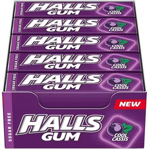Halls Bubblemint Flavored Fruit Mint Sugar-Free Chewing Gum in Bulk Bottle Box OEM Certified Halal Sweet Taste