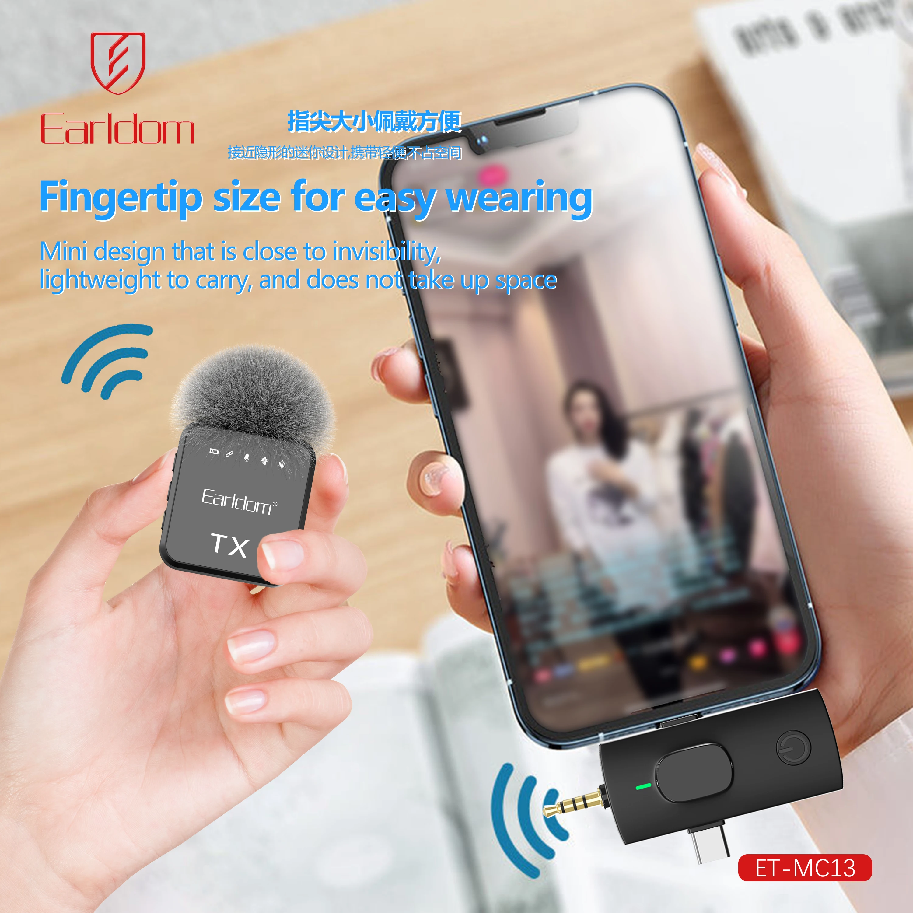 Earldom Studio Microphone Wireless Professional Wireless Microphone for Video Recording, Game Live Streaming