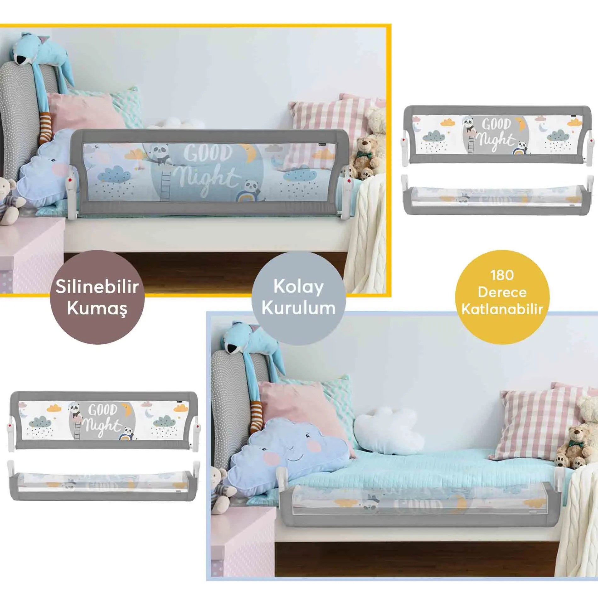 Safety Baby Bed Rail Bumper Fence Crib Corner Side Barrier Guard For