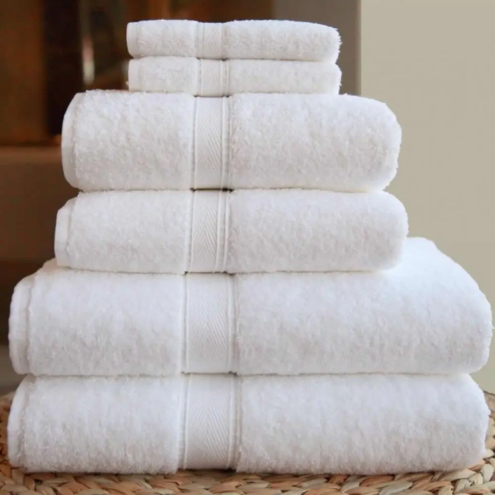 5 Star Hotel Collection Wholesale Cheap Price Customized Size 350gsm 70x140cm High Quality White Bath Towel
