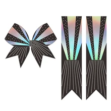 Sublimation Glitter Cheer Bow Shiny AB Rhinestones Competition Cheerleading Bows for Cheerleaders