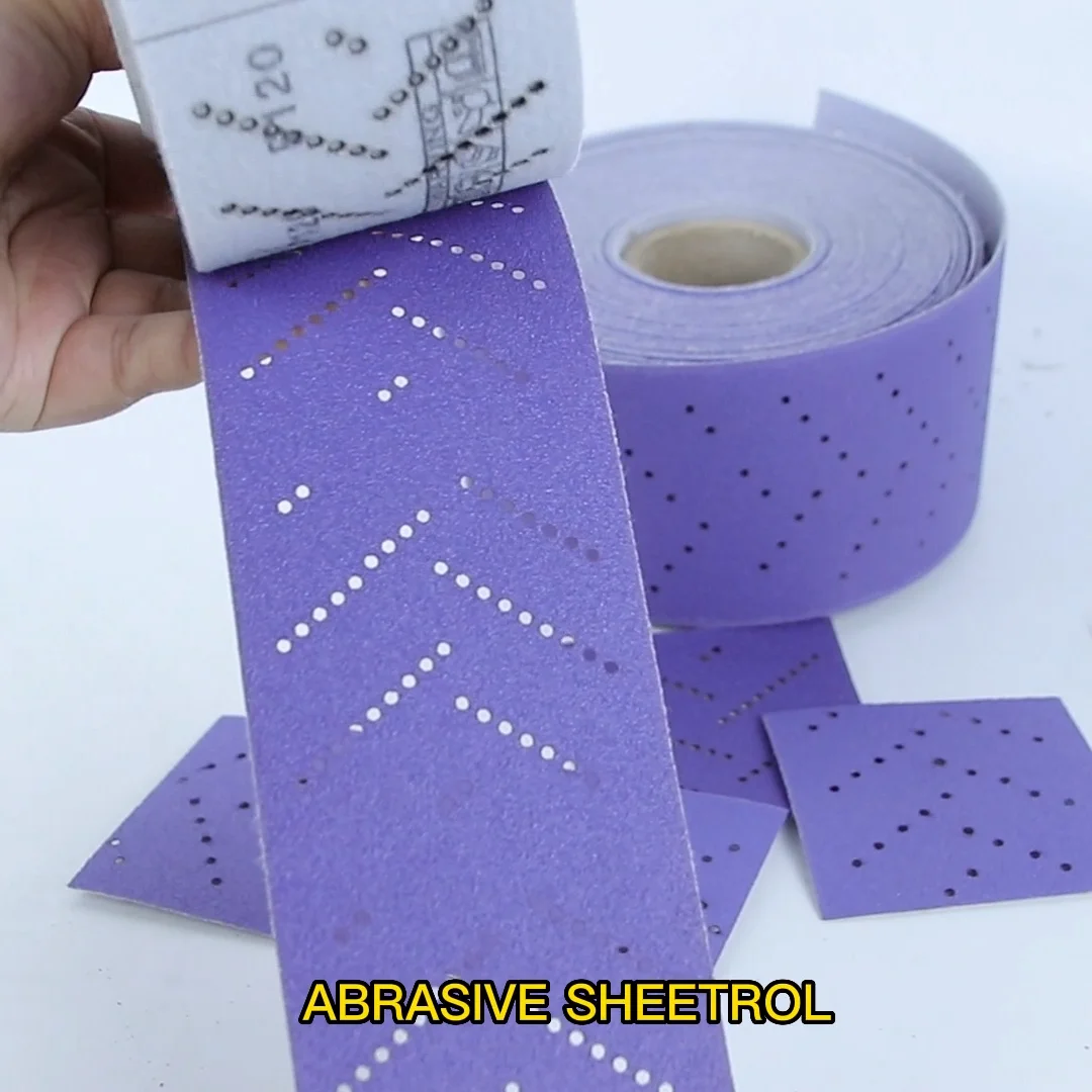 Purple Ceramic Multi Holes Sanding Paper Roll Aluminium Oxide Hook And