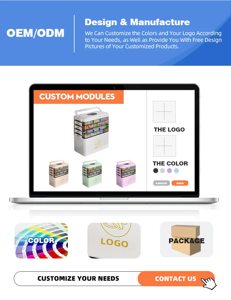 5 tier home stackable medicine storage box portable medicine organizer with removable drawers-6