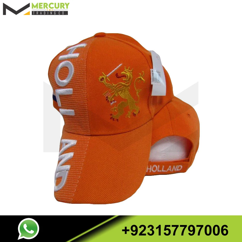  Holland Orange Country Flag, KNVB Logo Embossed HAT Cap ..New :  Sports & Outdoors