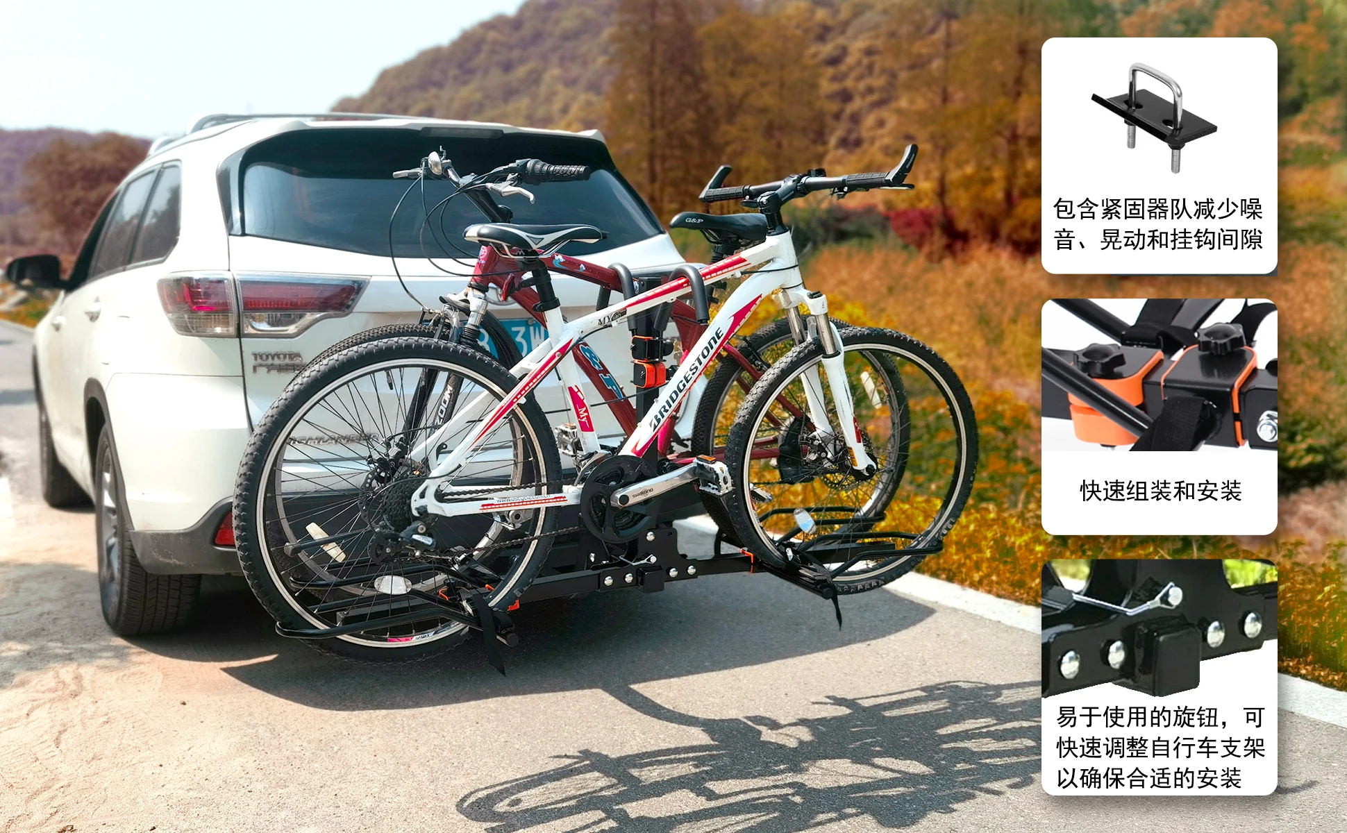 Rear Bike Rack 2 Bikes Foldable| Alibaba.com