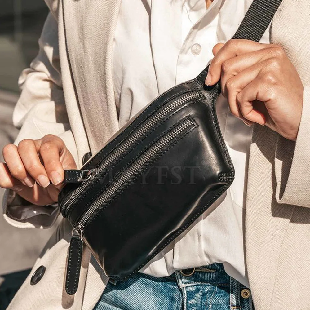 Outdoor Use New Arrivals Leather Made Waterproof Waist Bags Customized