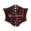Red Satin With Black Mesh