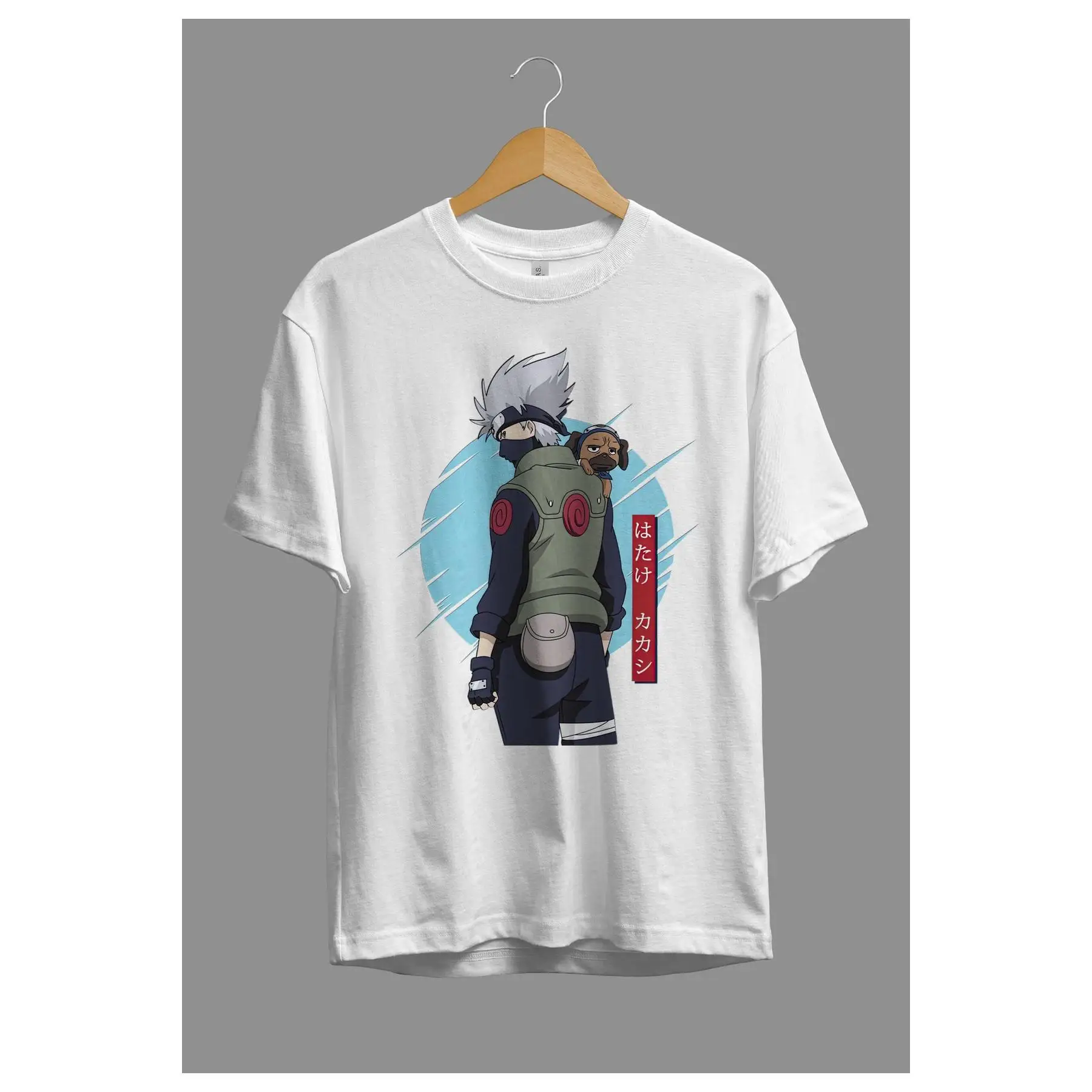 Oversize Hatake Kakashi Naruto Anime Character Design Printed T-shirt ...