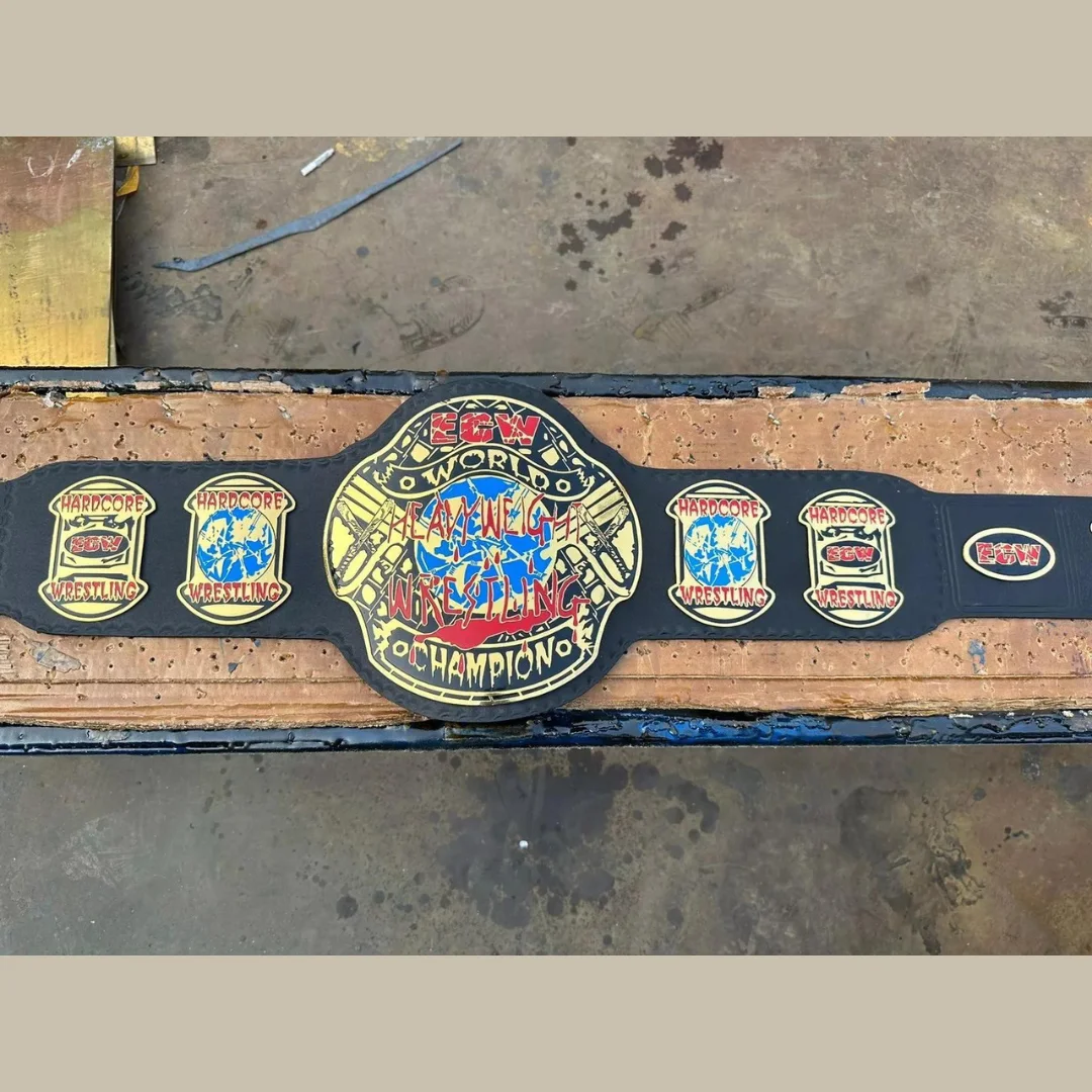 Custom Design & Logo ECW World Heavyweight Championship Title Hardcore Wrestling Belt Top Quality Brass Material Wrestling Belts