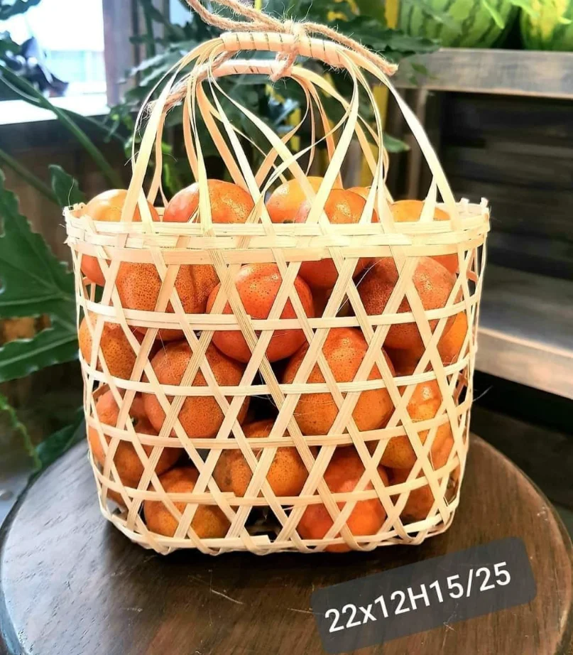 Natural Gift Bamboo Basket Fruits And Drinks Storage Natural Bamboo Rattan Basket Sale Low