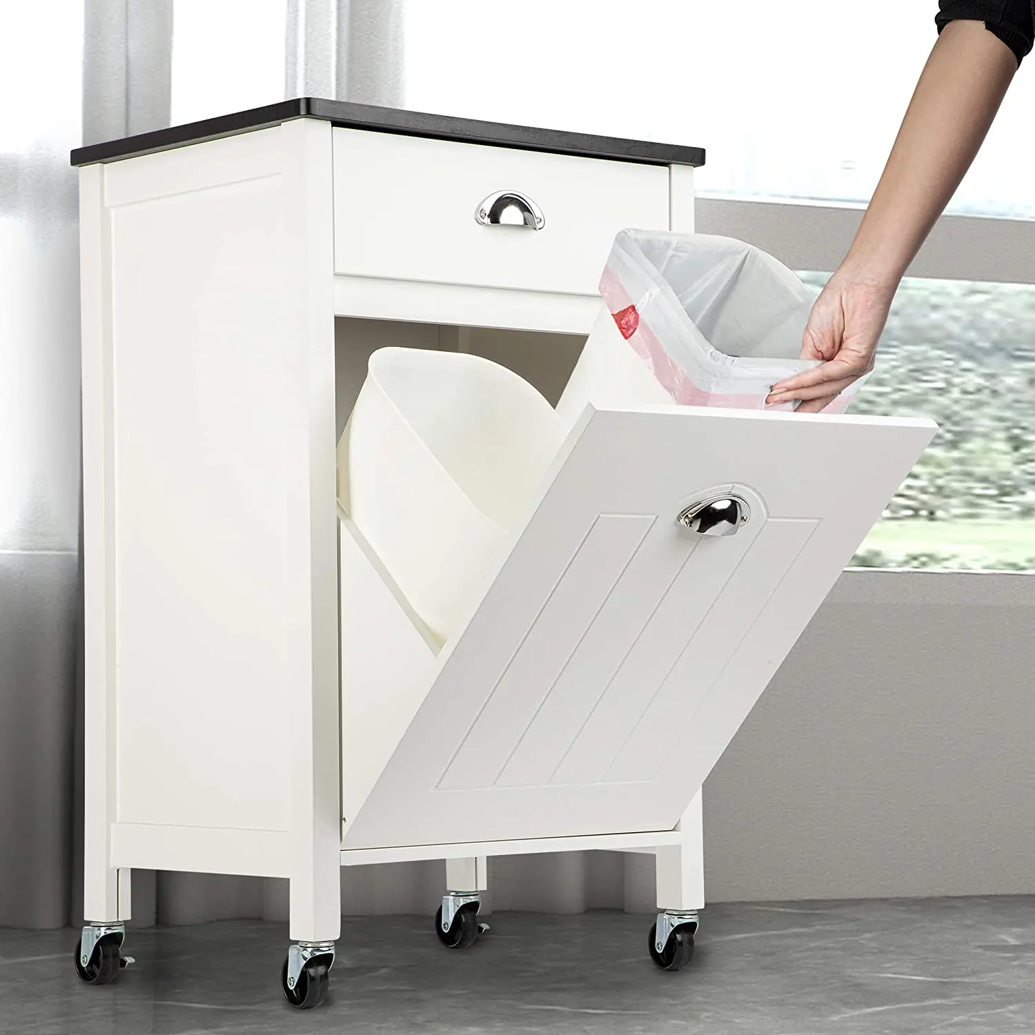 Modern Kitchen Cart Waste Separation System Trash Waste Bin Cabinet   A11e13177c7934e81993f6f6f60dd5fa1L 