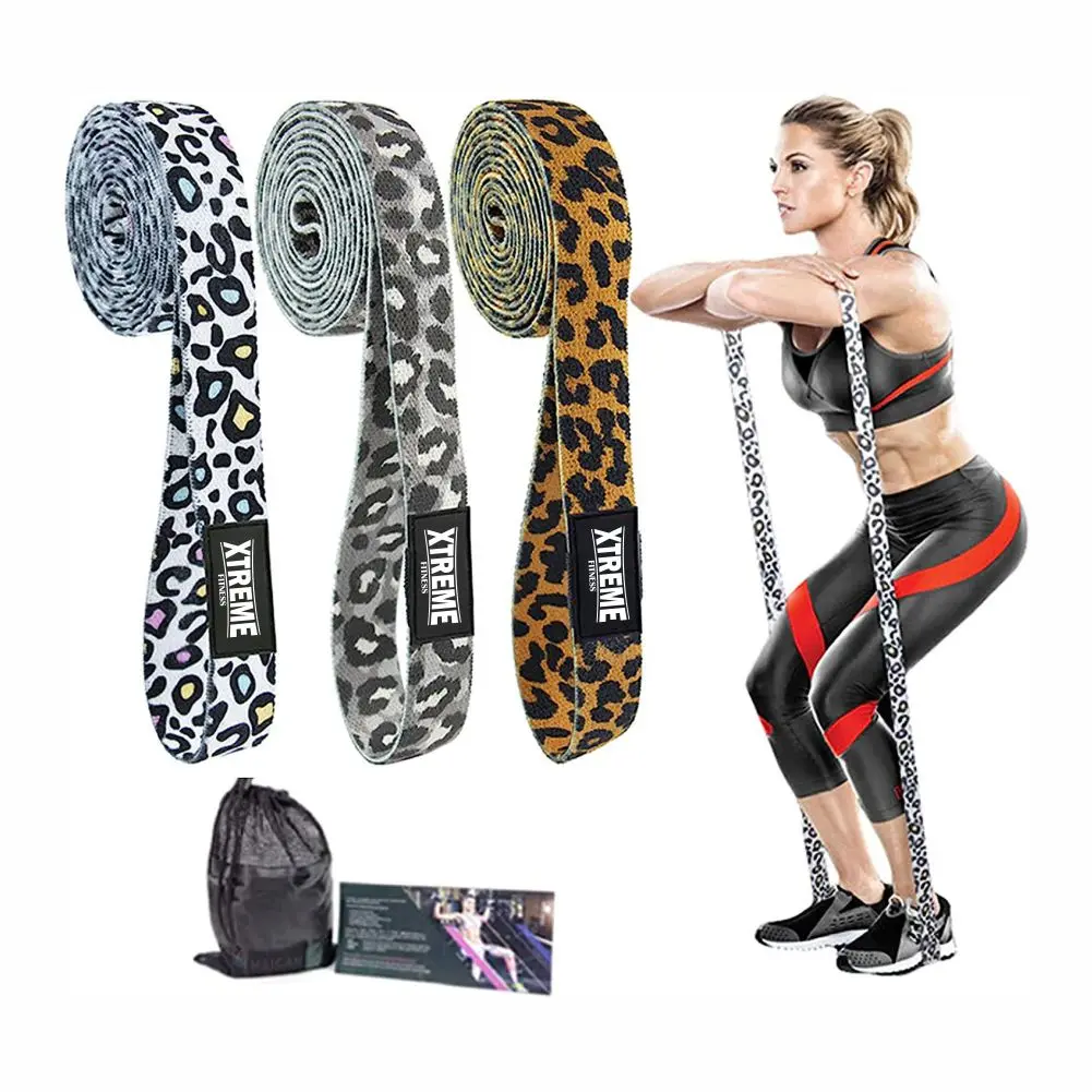 Fabric Resistance Exercise Band with Door Anchor, Long Workout Loop Band for Fitness Equipment at Home, Gym for Crossfit