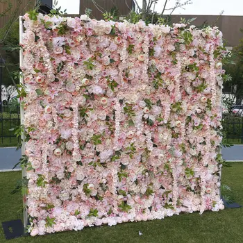 XWH2402WDFW brilldeco Artificial Silk Floral Backdrop Panels Flower Wall Wedding For Home Party Decoration